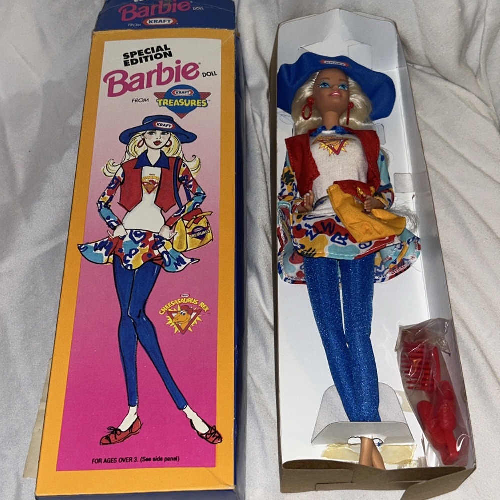 1992 Mattel Special Edition Kraft Macaroni Barbie Opened Box Vintage Doll F1